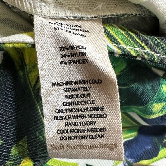 - 🎃🌴- Soft Surroundings pull on ankle pants, Palm pattern sz S fits like sz M - Picture 8 of 14